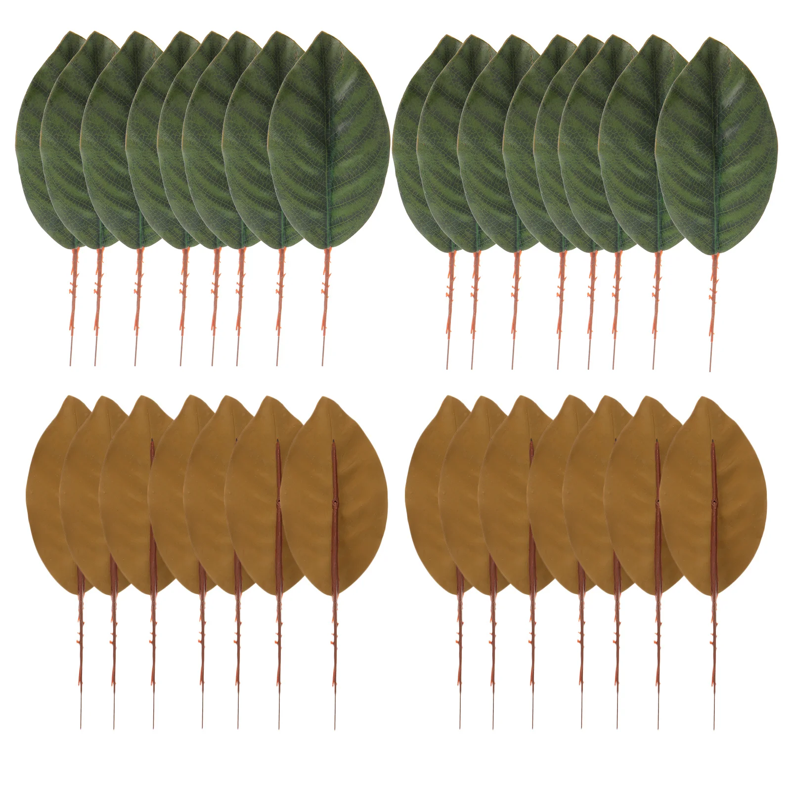 30 Pcs Artificial Magnolia Leaves Leaf Decor Realistic Faux Fabric Decorative Flower Arrangement Arranging Fake Plant