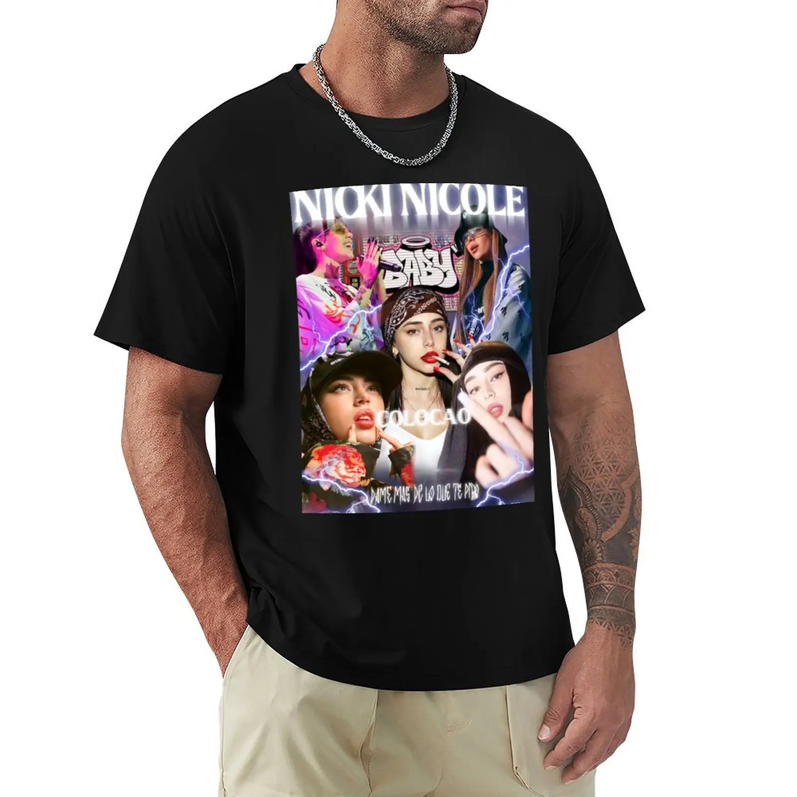 nicki nicole T-Shirt Basic Comfort Fit T-Shirt for Men