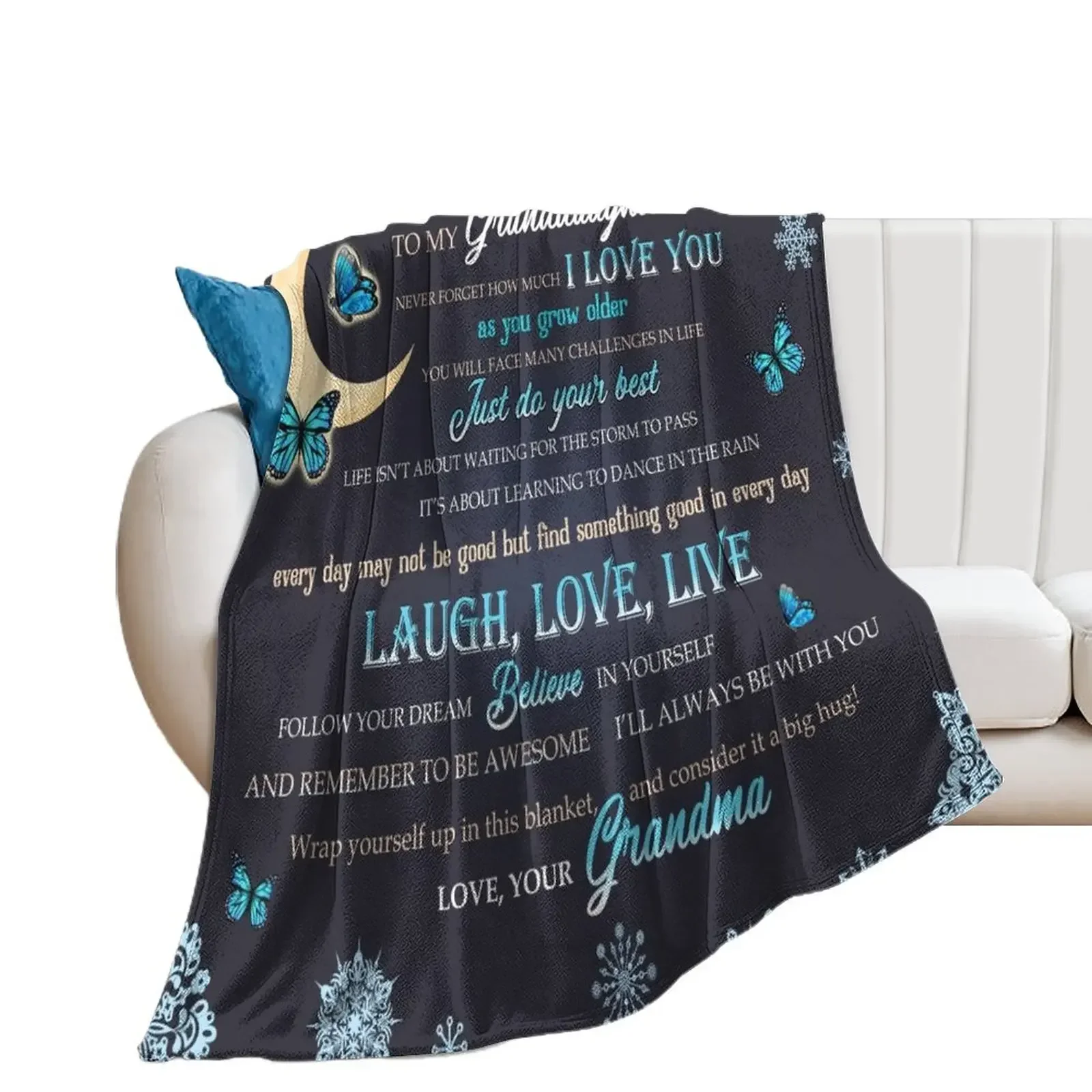 

Grandma To Granddaughter Never Forget How Much I Love You Throw Blanket Giant Sofa halloween Sofas wednesday Blankets