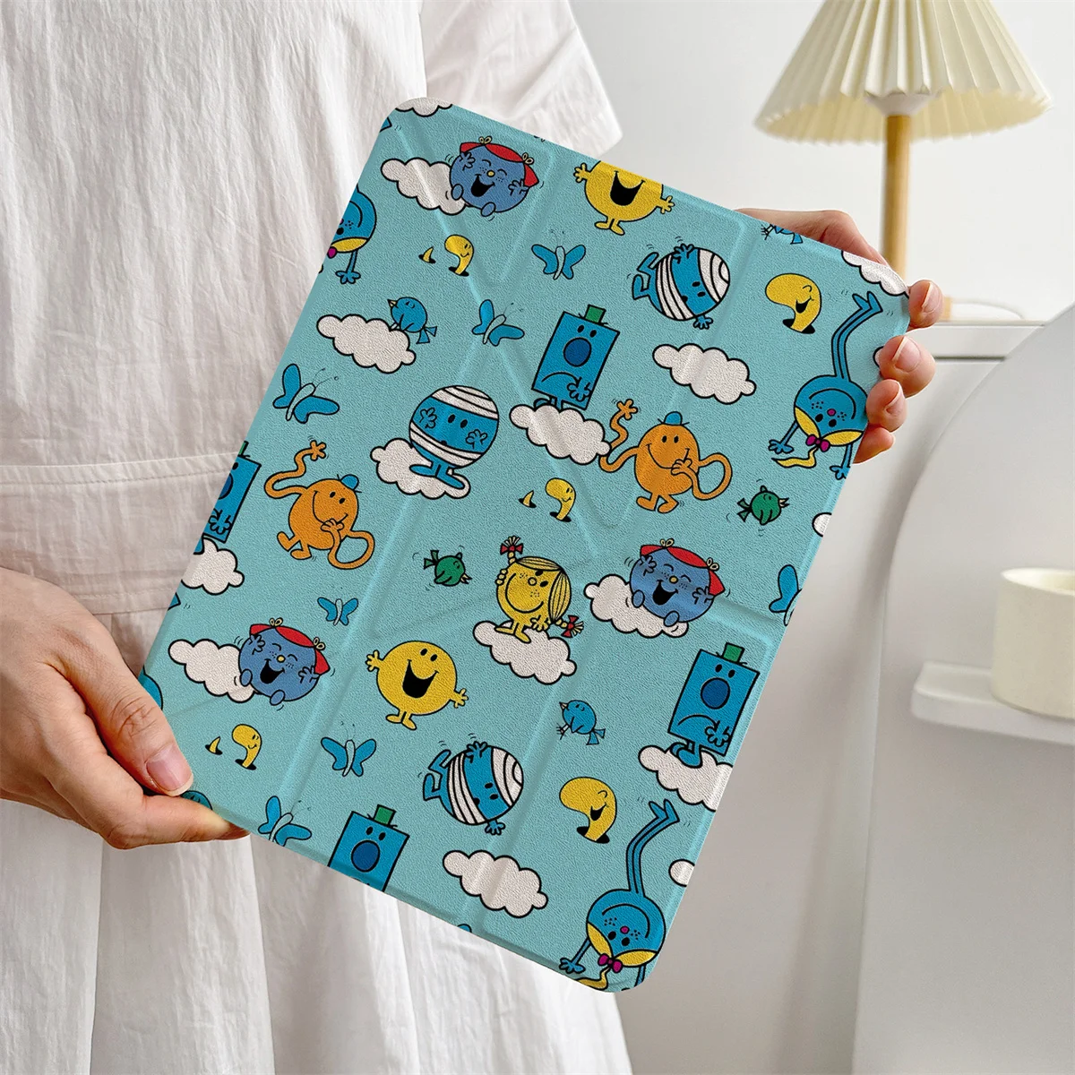 

Cute Cloud cartoon Y Fold With Pen Holder Cover Table Case For iPad 10th Pro 2025 11 inch 10th iPad 7 8 9 10.2 Air 5 4 6 7 Cover