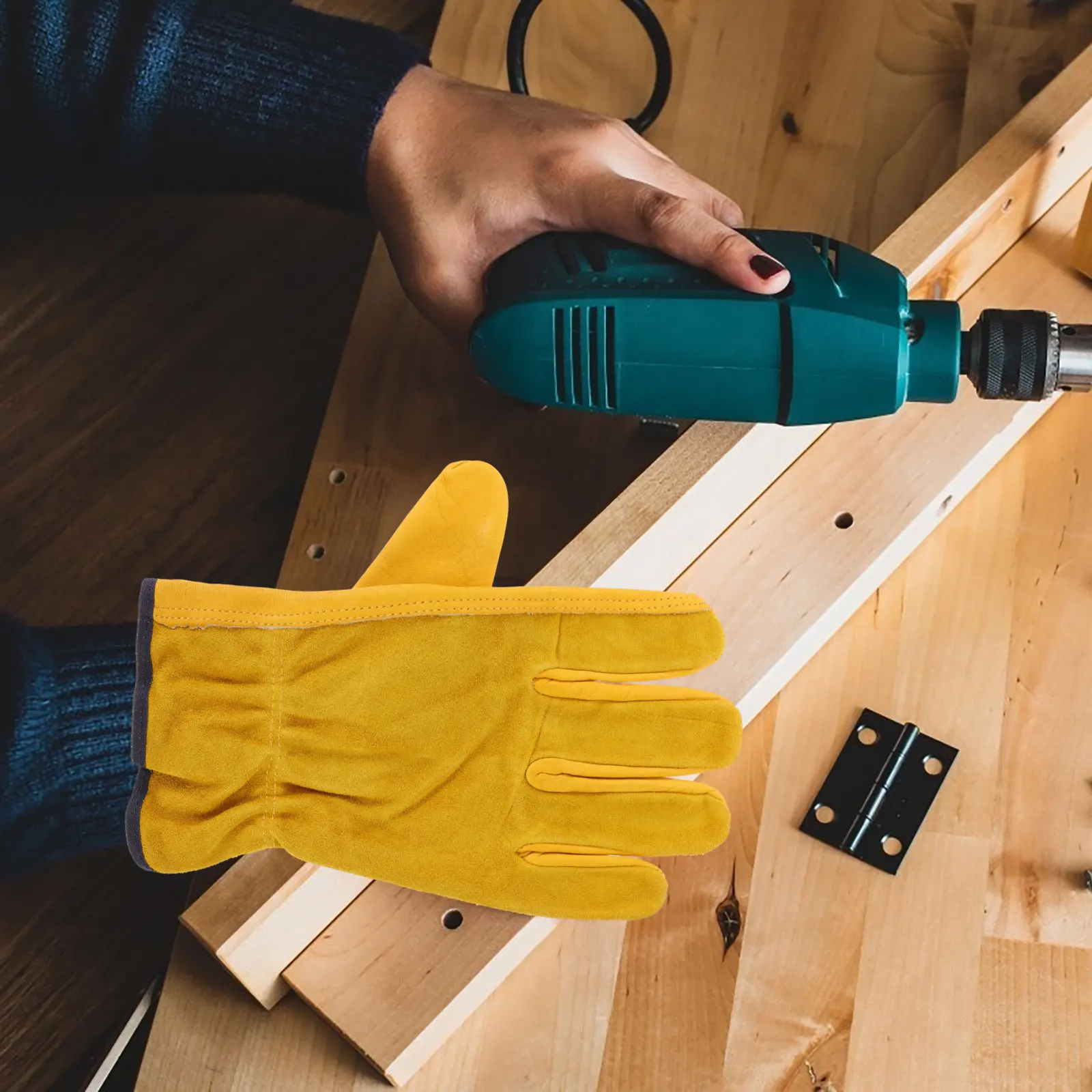 

Work Gloves Waterproof Heavy Duty PU Material Gardening Carpentry Truck Driving Size Long Use Ergonomic Design