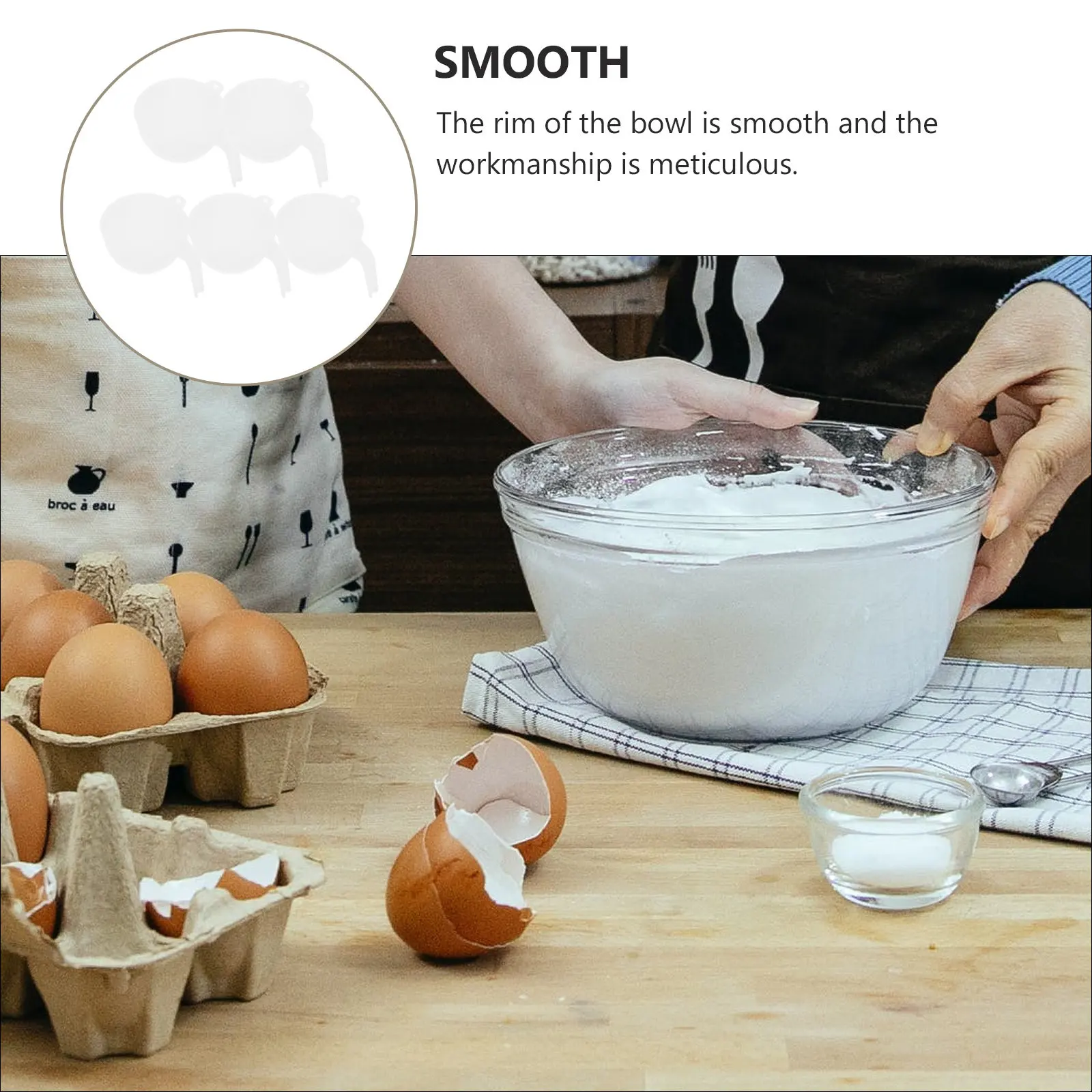 5Sets Plastic Multi-Purpose Cream Red Bean Bowls Easy Clean Egg Mixing Salad Food Storage Stackable Bowls Plastic Bowl