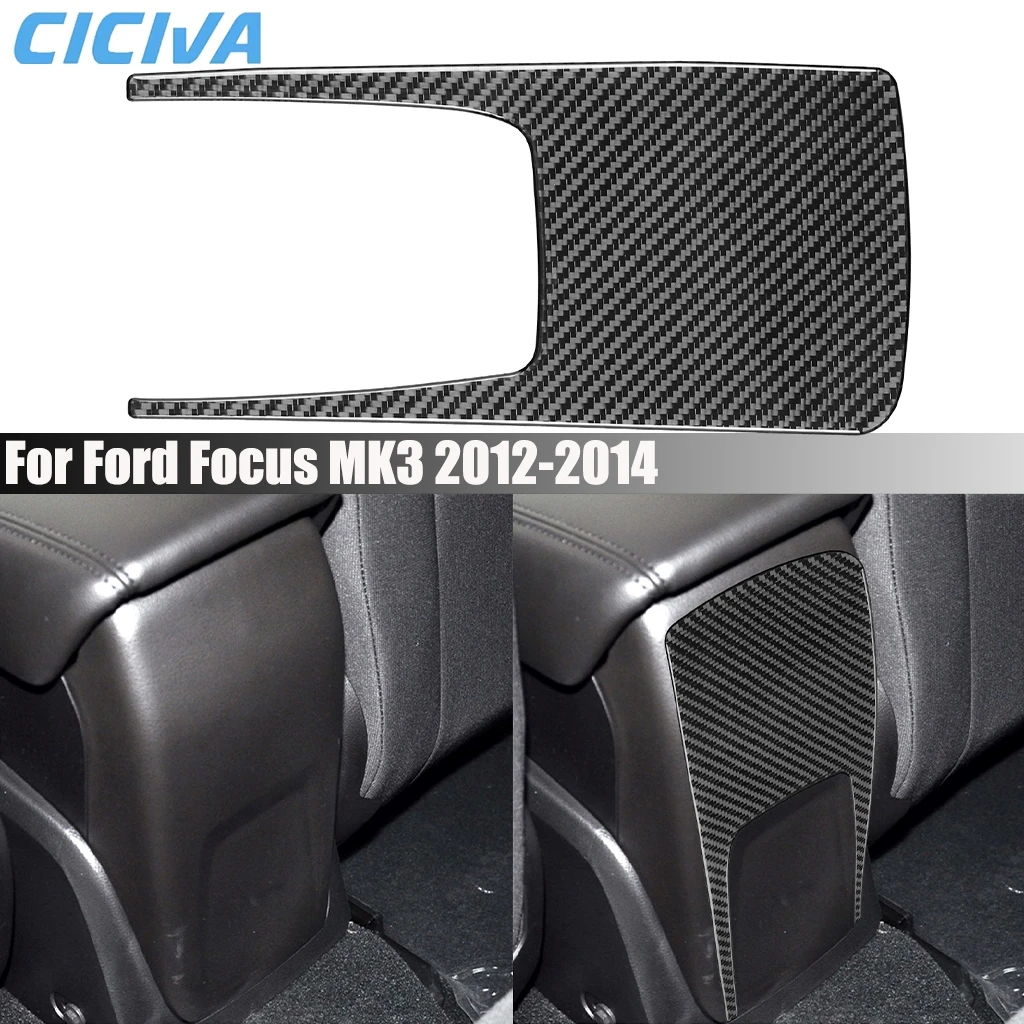 

Carbon Fiber Car Accessories Rear Center Armrest Decorative Modified Cover Sticker Interior Trim For Ford Focus MK3 2012-2014