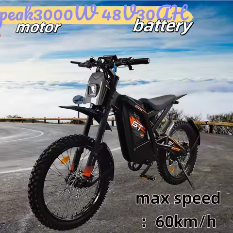 GT2000 Electric Mountain E Bike Peak 2000W motor Off Road Tire 48V30AH Battery Double 25 inch tire Suspension Dirt Electric bike