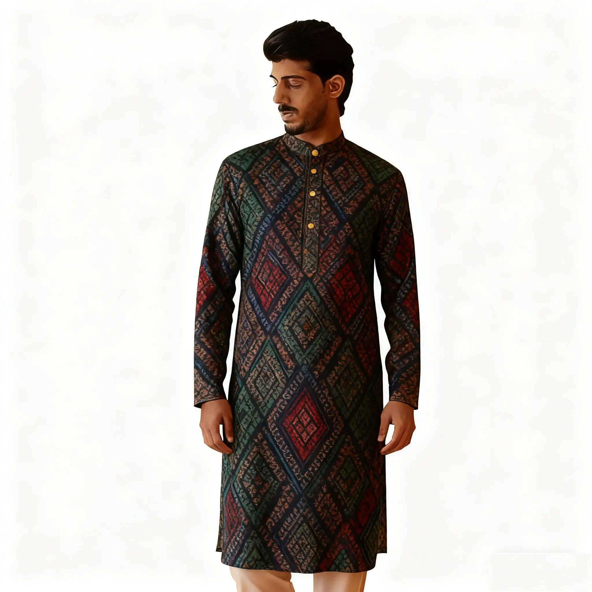 عباية رجالي ثوب عربي طويل الخطوط الإسلامية هينلي قفطان النطاقات ثوب عادي منتجات إسلامية مسلمة Kleider Herren