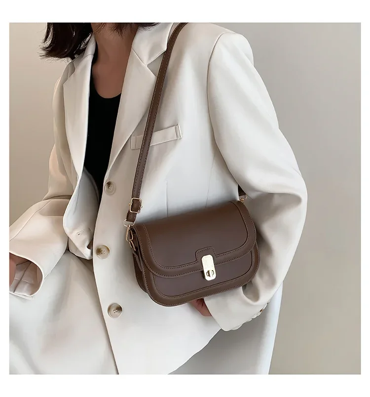 Damen-Umhängetasche, Damen-Mode, Retro-Unterarmtasche, kleine quadratische Tasche, beliebte Herbst-Schultertasche, Umhängetasche – Detail 13