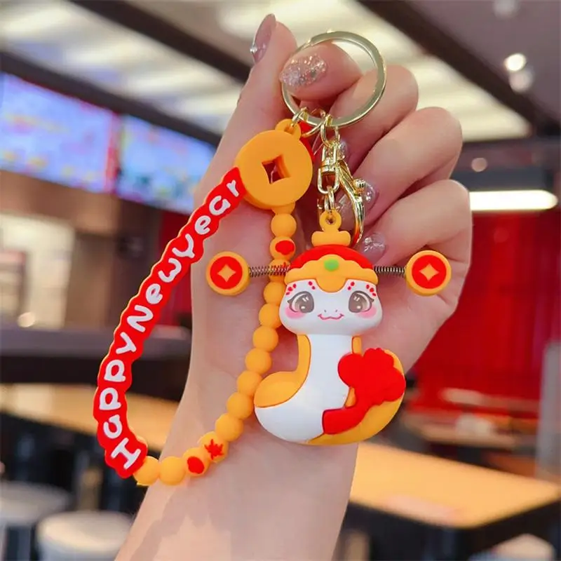 Year Snake Key Chain Classic Snake Bag Pendant 2025 Year Of The Snake Keychain Ute Cartoon Snake Year Pendant Key Ring Backpack