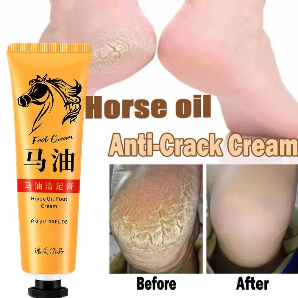 Anti Crack Voetcrème Hiel Gebarsten Reparatie Paardenolie Huid Dode Crème Anti-Droogvoeten 30G Verwijdering Eelt Zorg Smoo R8o0