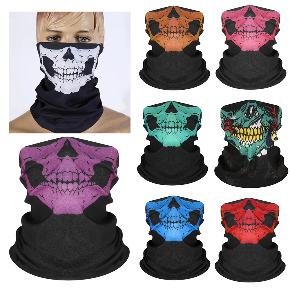 Skull Cycling Face Mask Men Ourdoor Hiking Camping Hunting Running Neck Tube Scarf Bandana Bike Motorcycle Riding Scarf