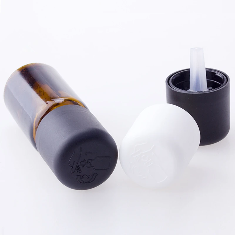 

200pcs Plastic Cover Security Cap Black/White Plug For Essential Oils/Serum Bottles Tamper-evident 18mm Neck