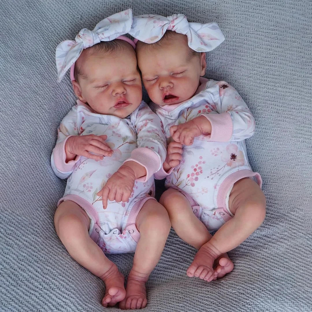 1 Pc 16 Inch Twins A Or B Reborn Dolls Handmade Soft Touch Bebe Lifelike Doll With Realistic painted details For Collection