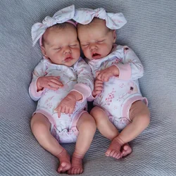 1 Pc 16 Inch Twins A Or B Reborn Dolls Handmade Soft Touch Bebe Lifelike Doll With Realistic painted details For Collection
