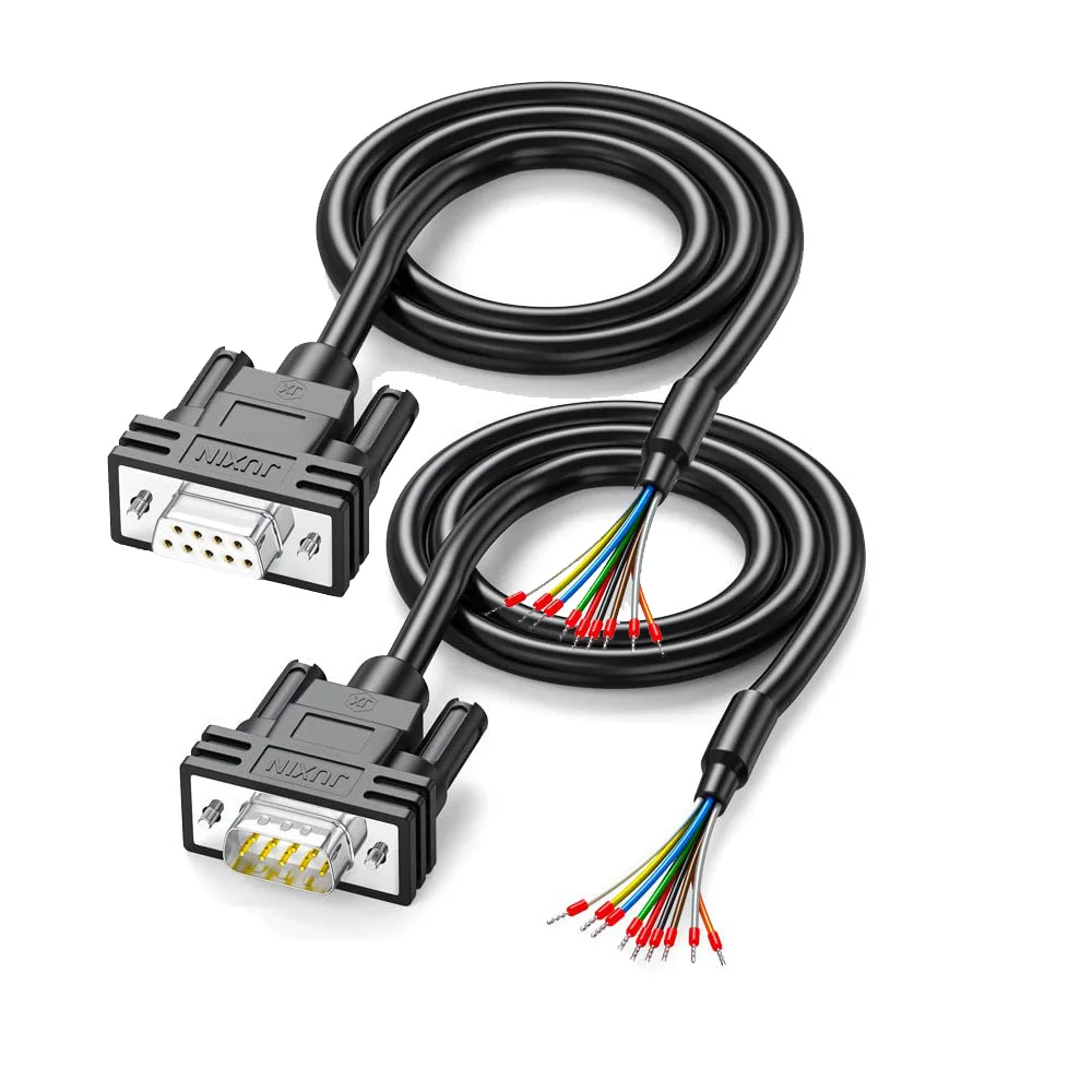 

DB9 Male Connector RS232 Serial Extension Cable,D-SUB 9-Pin M/F Adapter to Bare Wire, 9 Wire All Provided with Wiring Terminals