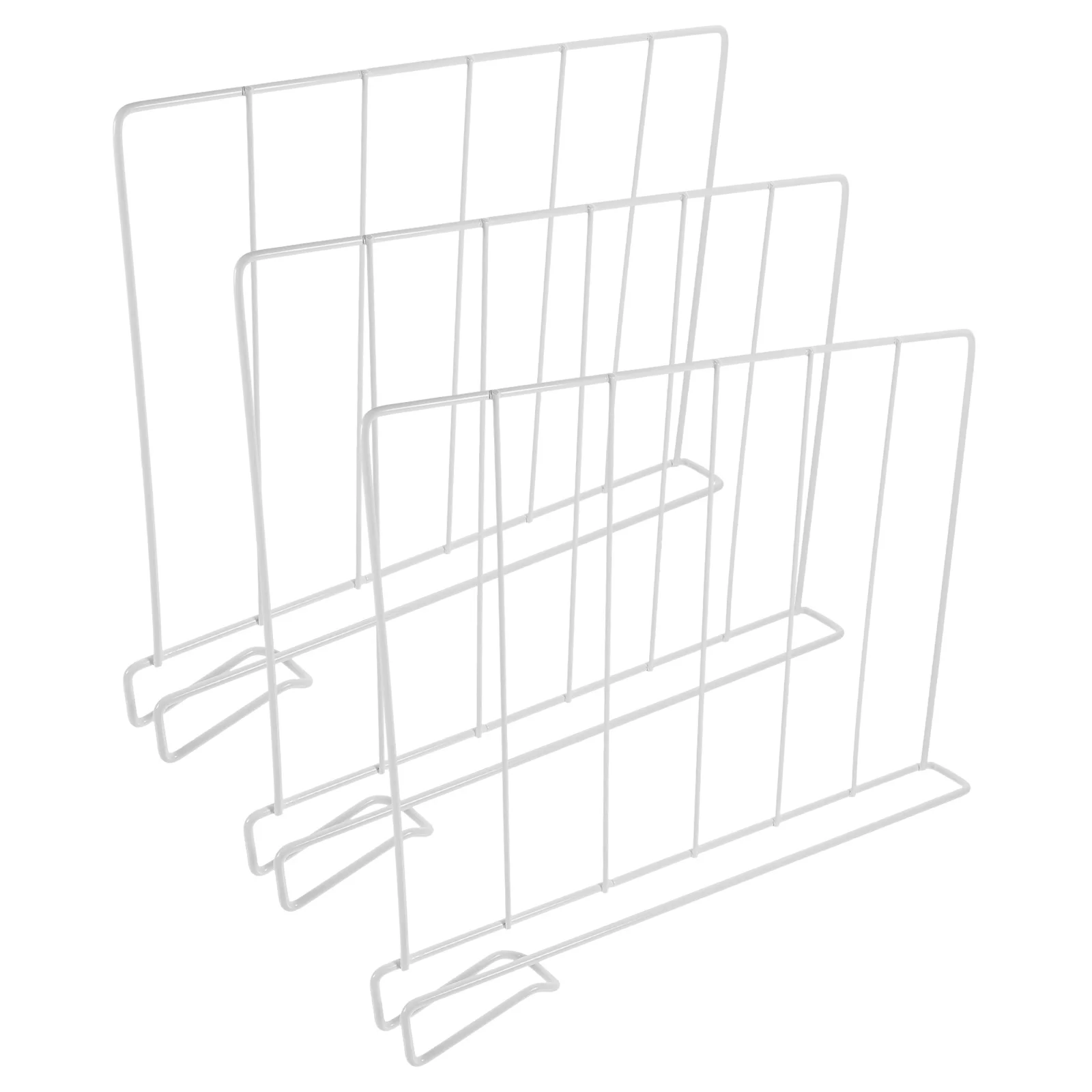 

3Pcs Clothes Organizing Separator Iron Shelf Dividers for Closet Wardrobe Pantry with Hook Design Heavy Duty Non-Slip Clamping