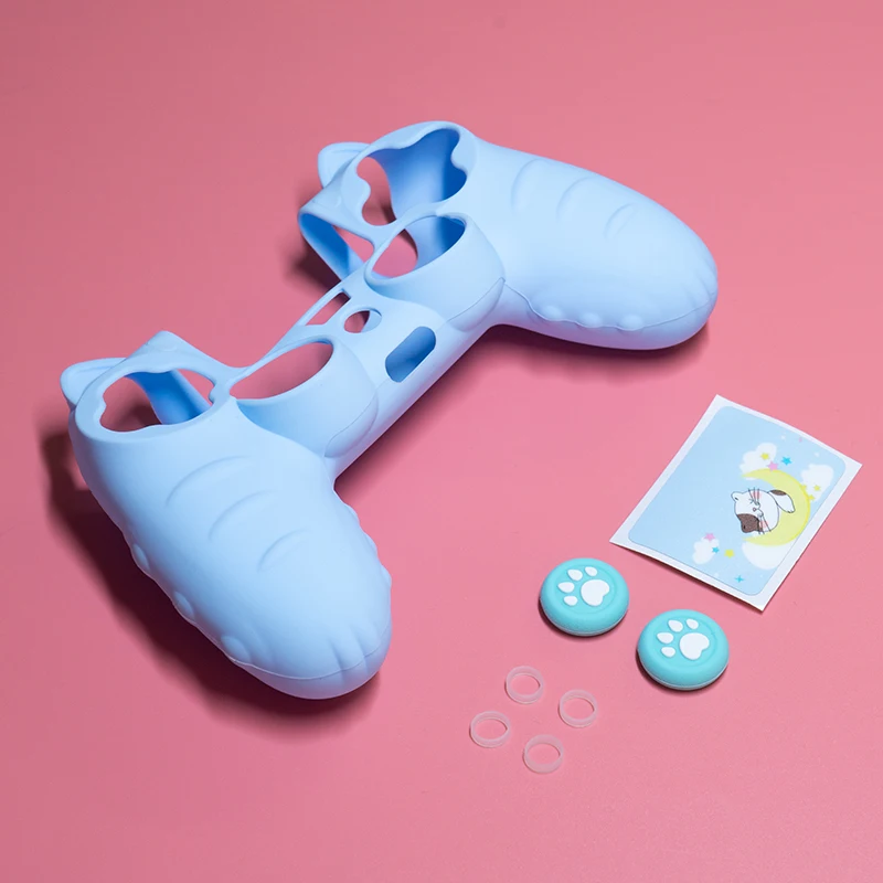 Cat Paw Silicone Soft Protector Sticker Skin For Sony Dualshock 4 DS4 PS4 Slim Pro Controller Case Thumb Stick Grip Cap Cover - Image 3