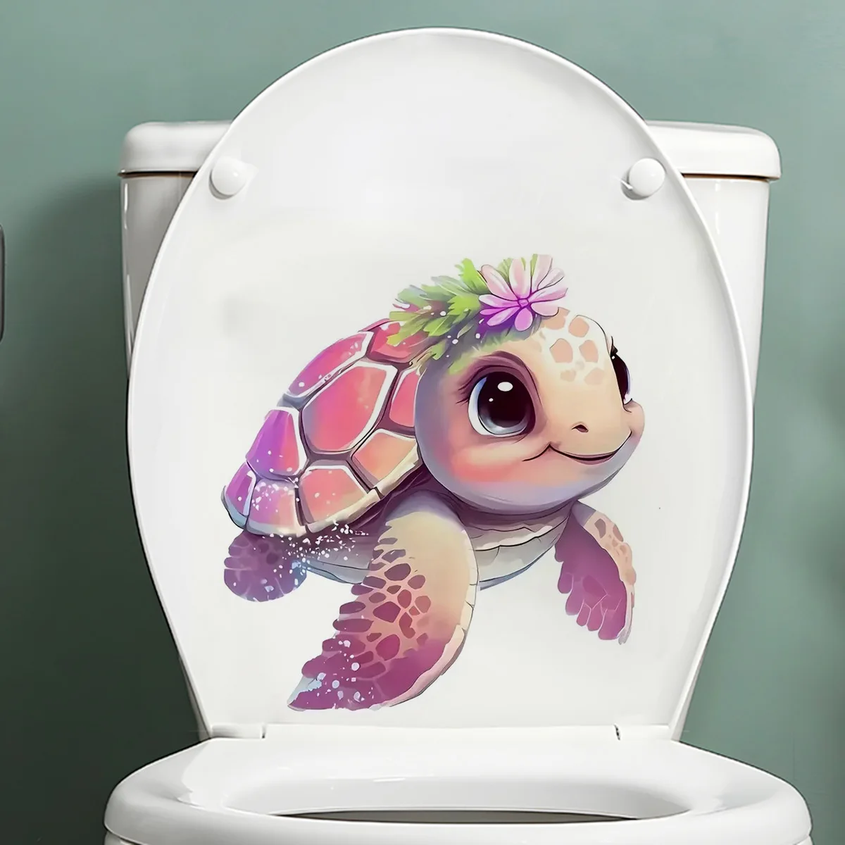 

Pink Turtle Sticker, Waterproof Vinyl Material, Ideal for Toilet, Home , Refrigerator, Car, Window, Wall Decor, Room Decoration