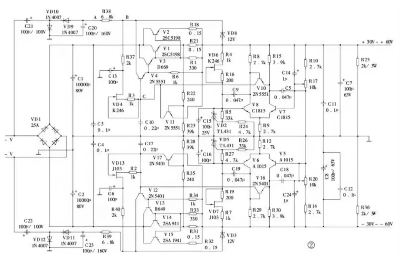 Assembeld scheda di alimentazione lineare ad alta corrente +/- doppia tensione per amplificatore fai da te (+/-30 V a +/-60 V regolabile)