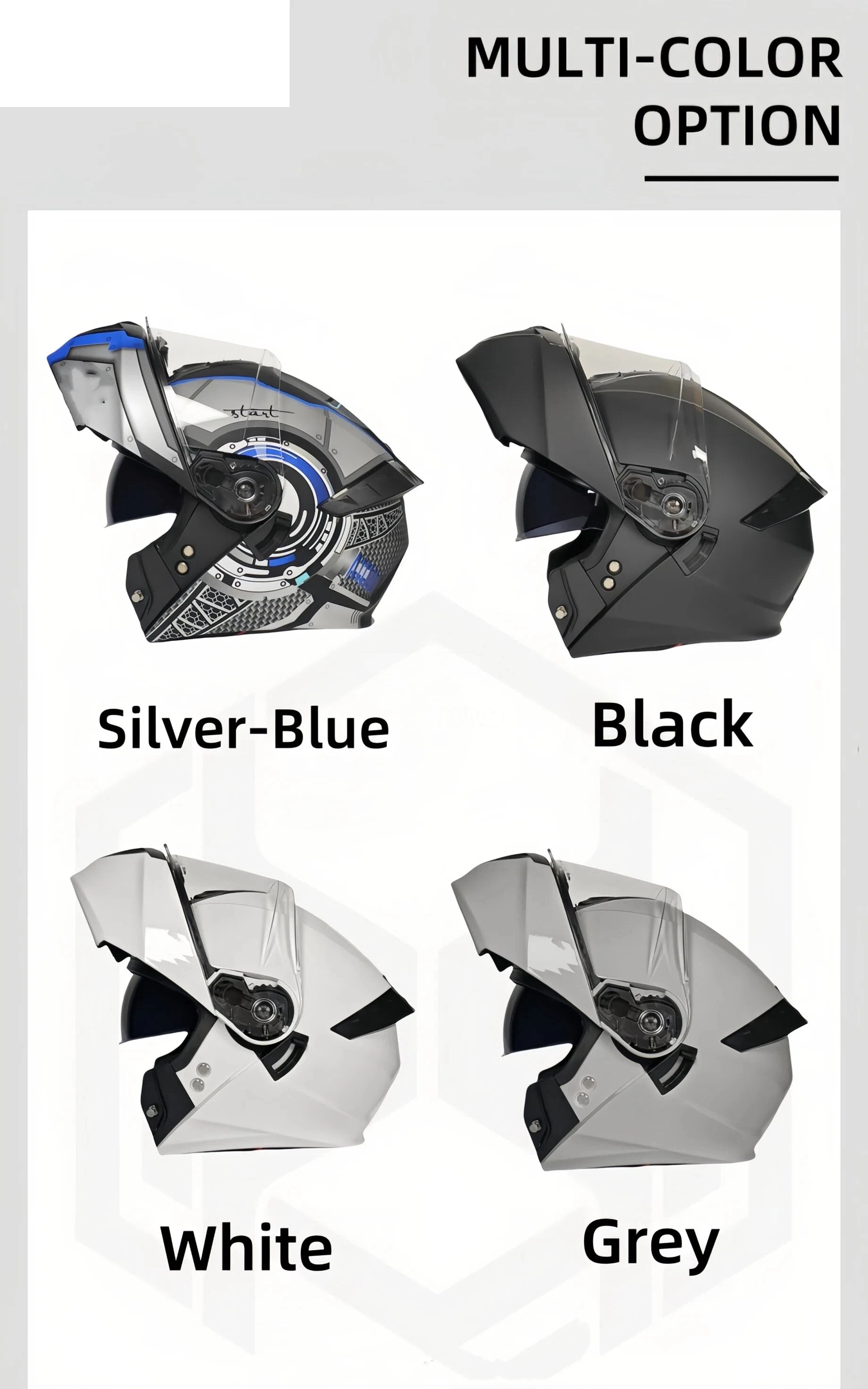 New HAD  Motorcycle  DOT Approved Dual Visor ABS Shell Quick Release Closure Custom Logo Option All-Season Use