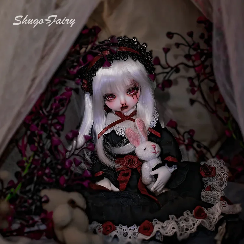 Circe Bjd Puppe 1/6 DTSN2 Blythe Reborn Twins Dunkelschwarz Lolita Antik Pyjamas Spitze Rose Harz Figur Puppen für Mädchen Shugafairy