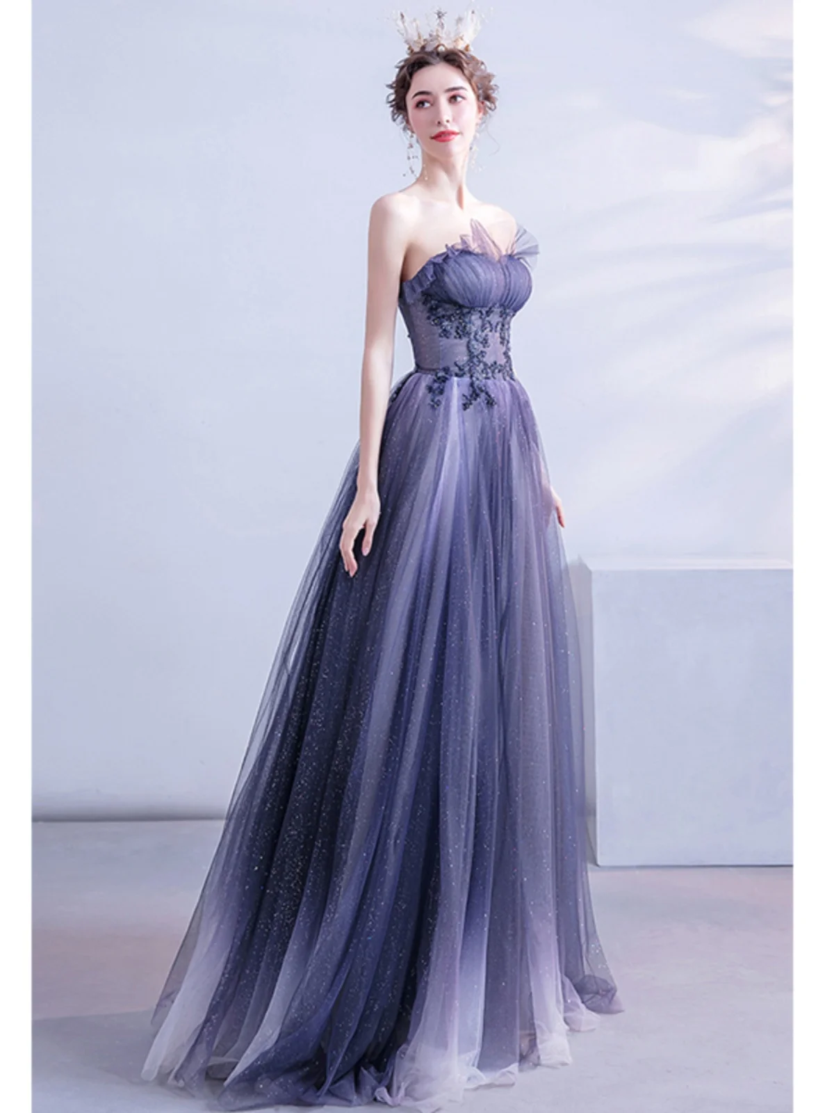 Angel Wedding Dr adient Color Performance Evening Dinner Yearly Meeting Host Wedding Dr 380 Faionable Mid-Waist...