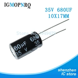 20pcs 35V680UF 10*17mm 680UF 35V 10*17 new aluminum electrolytic capacitor