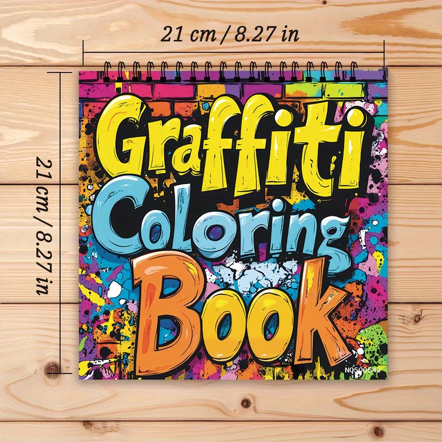 Adult Graffiti Coloring Book - 8.27×8.27 Inches, 22 Pages. Vibrant Street Art for Relaxation. Great Gift  & Creativity Fans