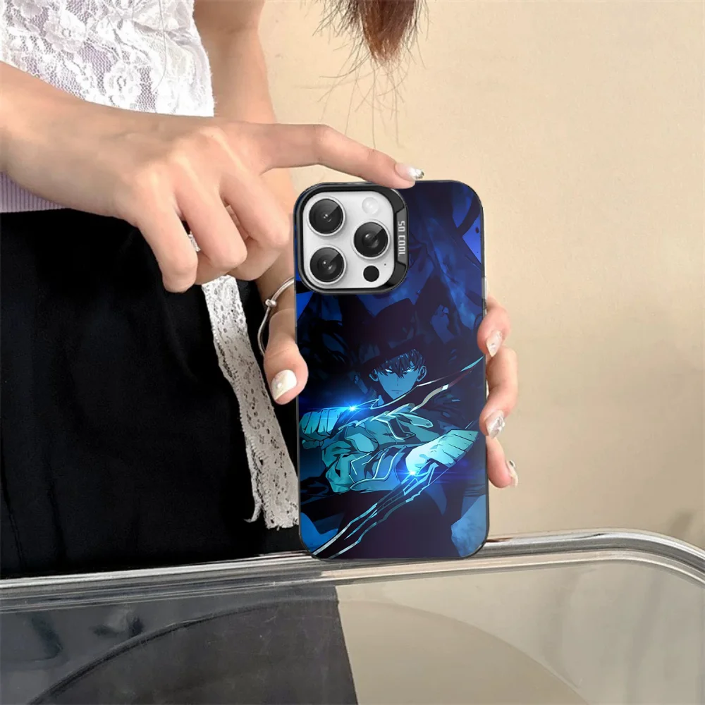 Anime sólo nivelační telefon pouzdro pro iPhone 16 15 14 13 12 11pro pro maxi X XR XSMAX 8 7 plus matná nárazuvzdorné zpět zakrýt