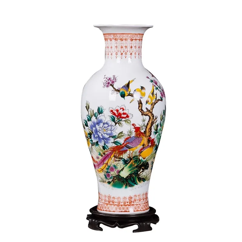 Imagem -05 - Vaso de Porcelana Clássica Chinesa Decoração de Casa Artesanal Argila Branca Cerâmica Presente de Ornamento 37cm de Altura 1456