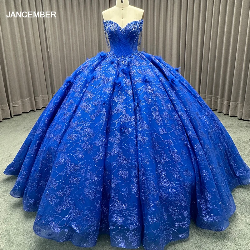 Customized Ball Gown Quinceanera Dress With Flower Corset Strapless Beaded Sweet 16 Dress Court Train Vestidos De 15 Anos LSMC17