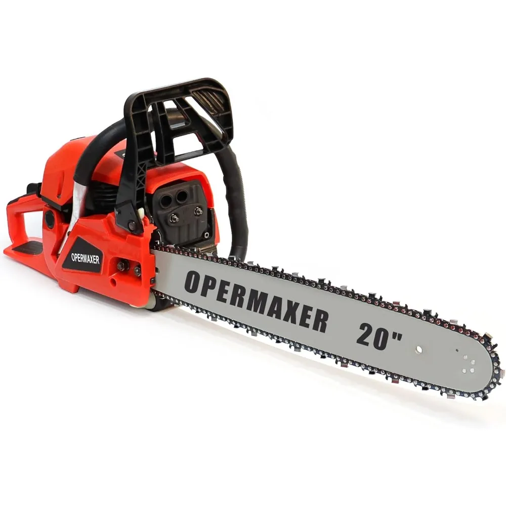 

58CC 20 Inch 2-Cycle Gas Powered Chainsaw, 12500r/min 3.8 HP Chainsaw Gas Powered, Low Kickback, Anti-Vibration, Protective Desi