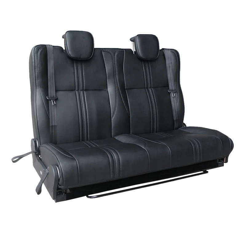 Bifold Foldable Bench Seat with ISOFIX Swivel Mechanism Seat Belts-for RV Interior Accessories
