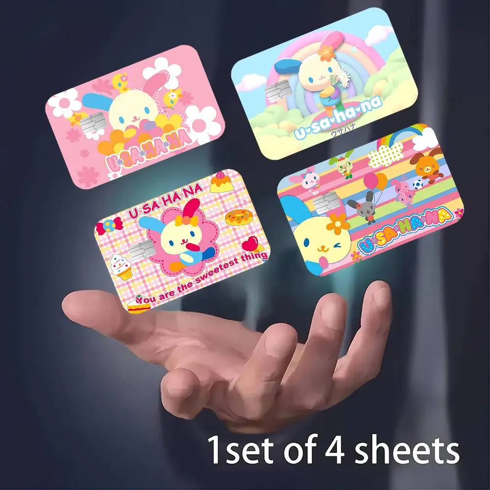Cartoon U-USAHANA Cute Cartoon Credit Card Skin Stickers for Bank Card Bus Metro Card Sticker Waterproof Women Gift