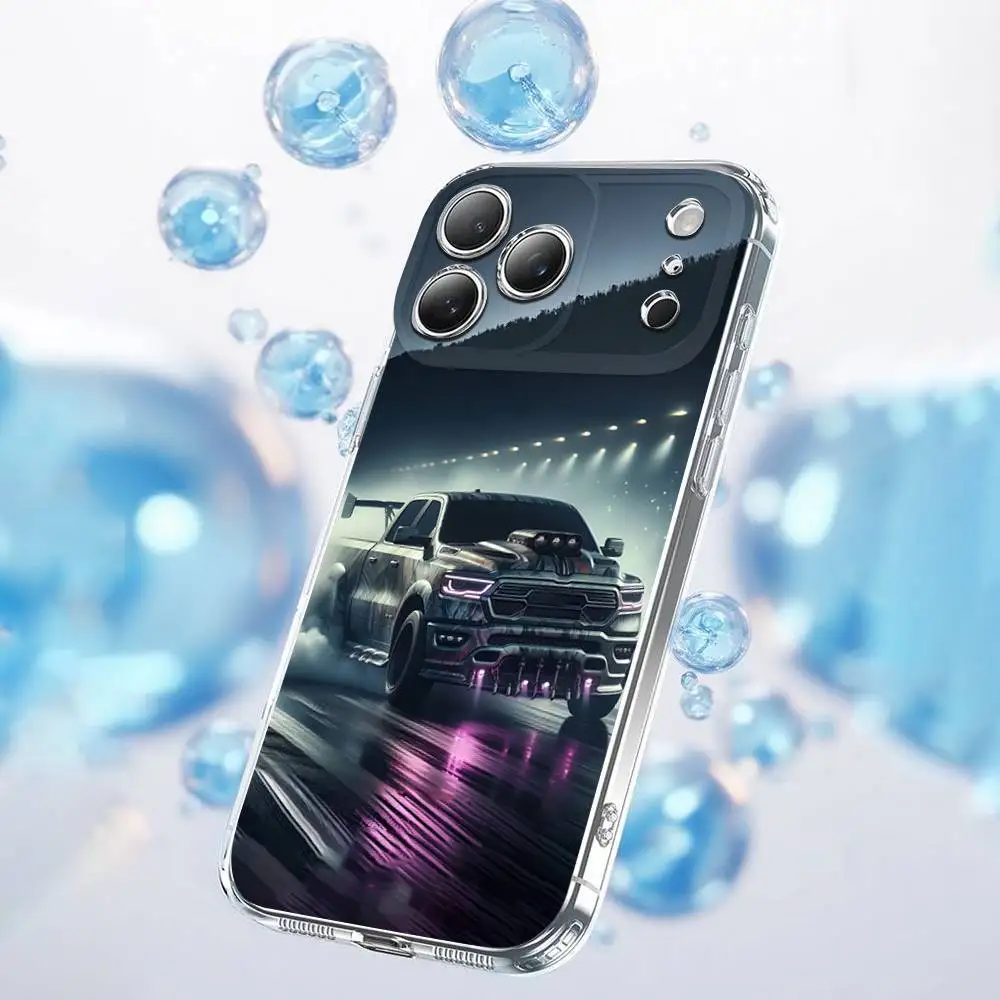 Carro r-ram caminhões captador caso de telefone para iphone 17,16,15,14,13,12,11 plus, pro, max, plus, e, ar, mini capa transparente