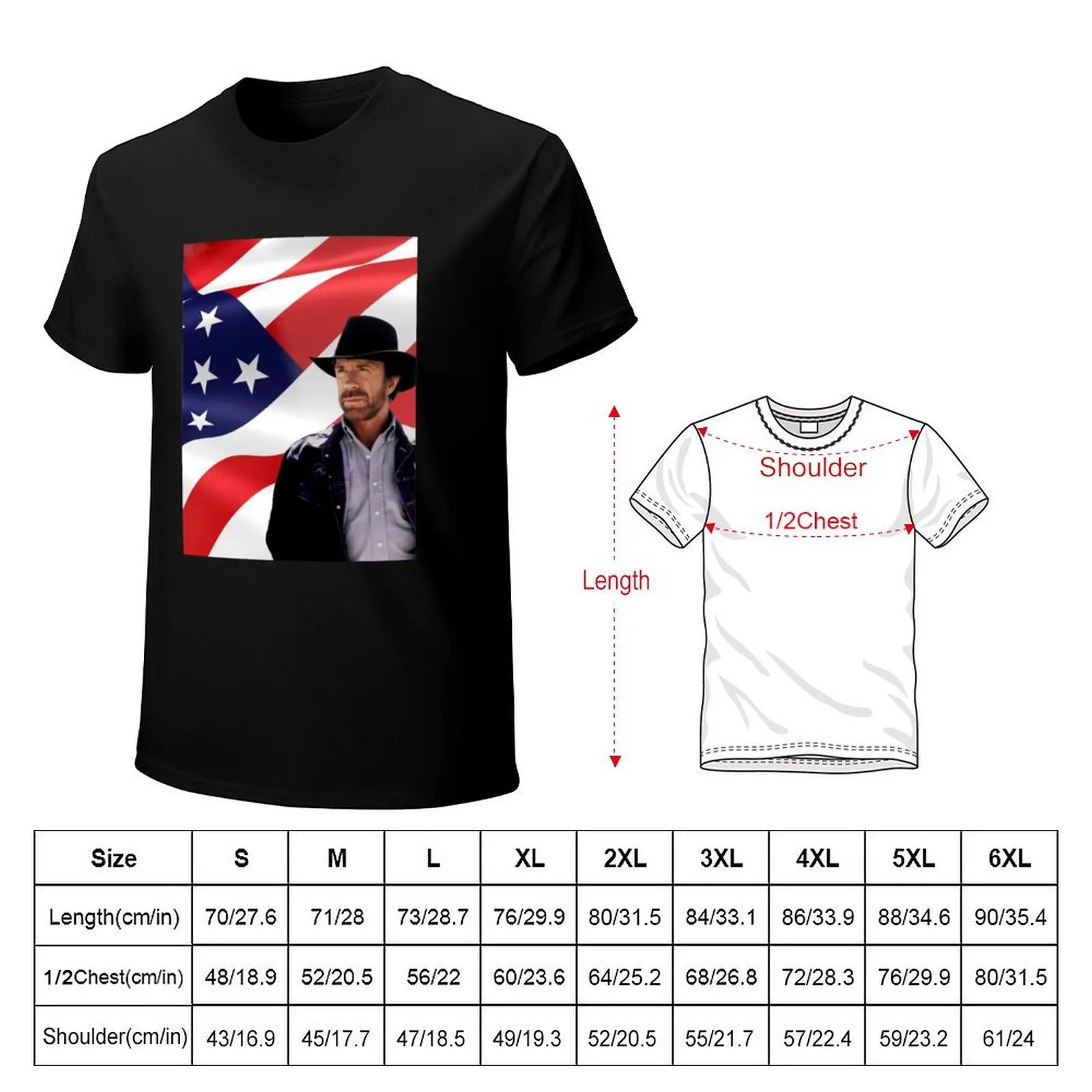 Walker Texas Ranger Chuck Norris Patriotic 20 Retro Graphic Shir T-Shirt Plus Size Simple Casual Top