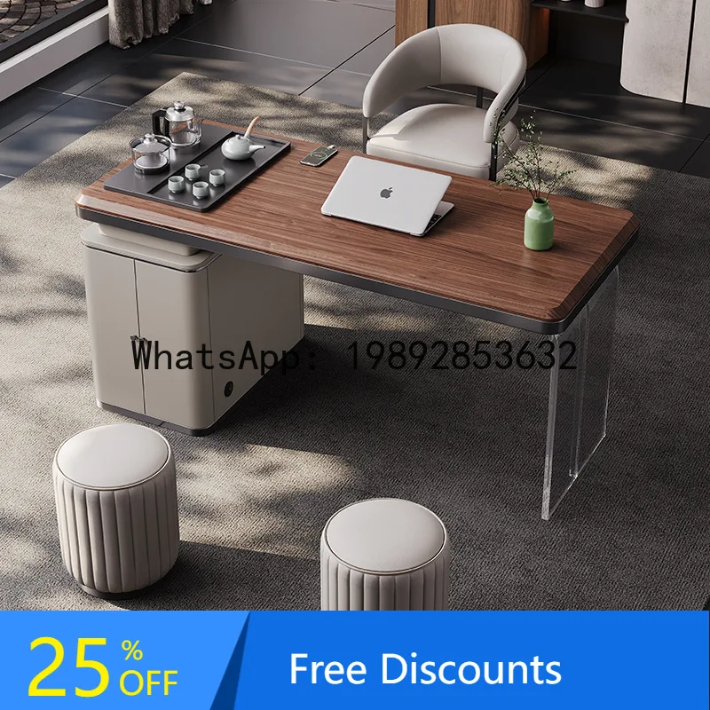 

CZ Balcony Tea Table with Kettle Integrated Office Home Small Apartment Acrylic Rock Board Small Tea Table