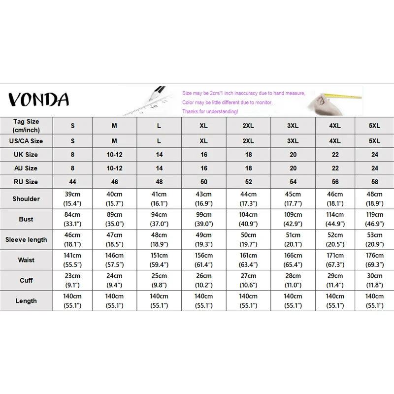 VONDA Plus Size 5XL Flower Patchwork Women Satin Dresses Elegant Puff Sleeve Maxi Vestidos 2026 V-Neck Party Evening Robe Femme view 6