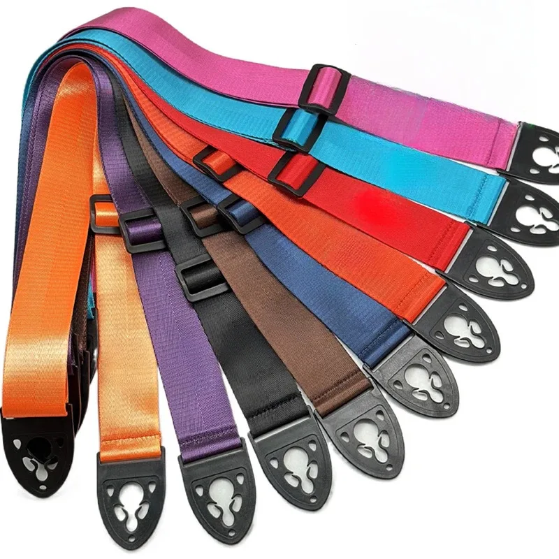 

Черный ремень для гитары (фолк-гитары), регулируемый, портативный, прочный аксессуар для музыкальных инструментов