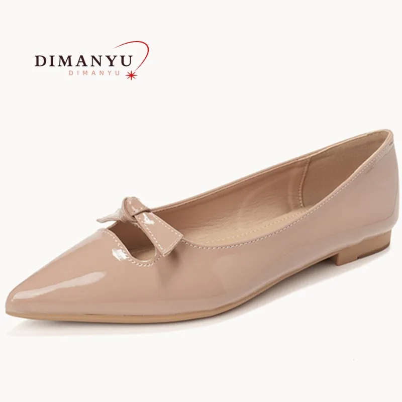 

DIMANYU Women's Flat Shoes Pointed Toe Fall 2025 New Fashion Women's Dress Shoes Large Size Bow Commuter Scoop Shoes Women