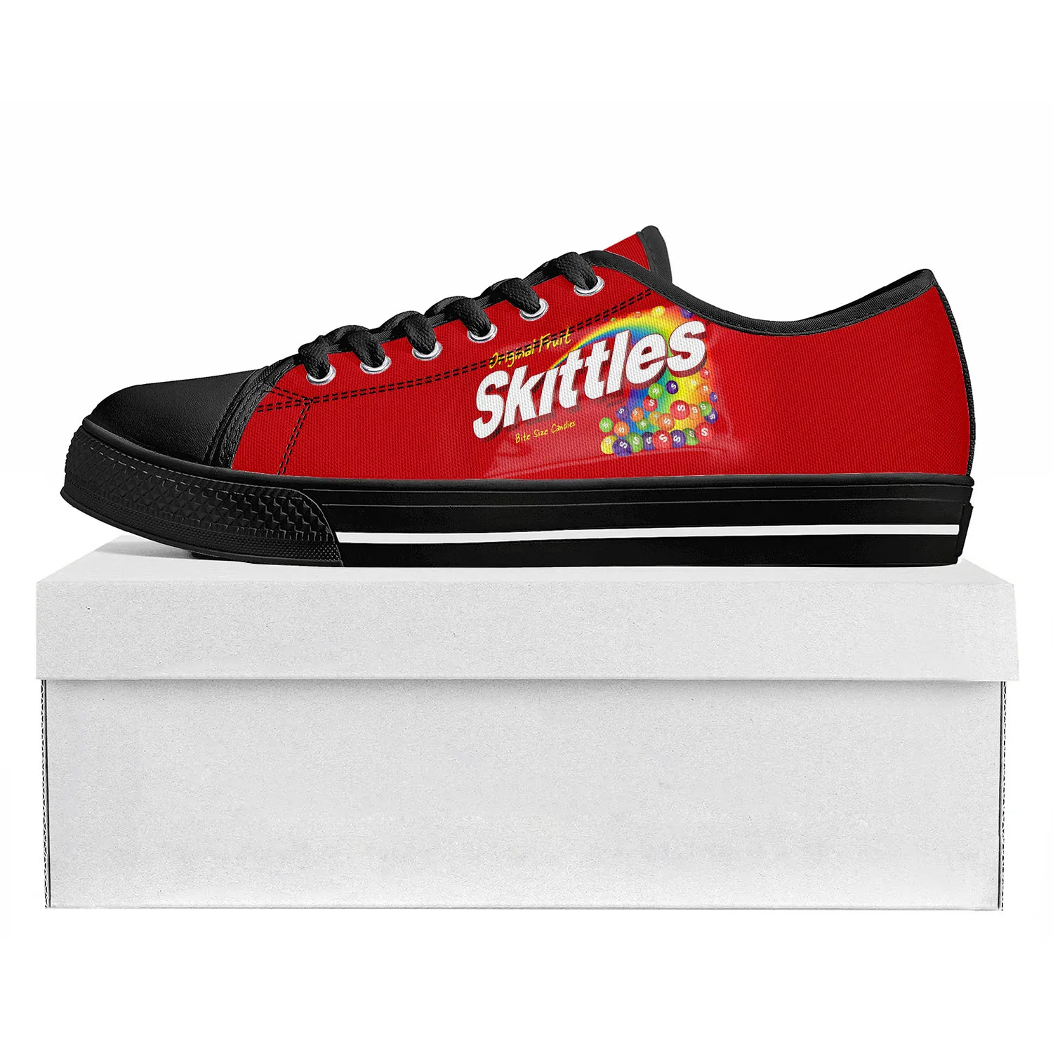 Skittles Fruity Candy Low Top High Quality Sneakers Mens Womens Teenager Tailor-made Shoe Canvas Sneaker Casual Couple Shoes