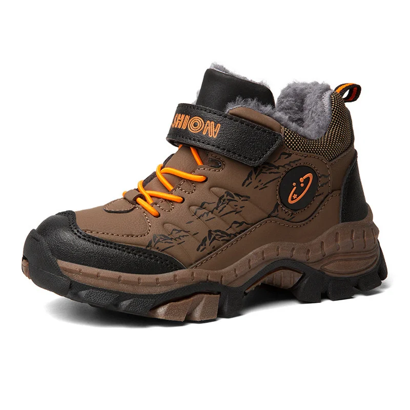 2023 New Winter Camp Boys Mountain Climbing Shoes Fashion Kids Teenage Hook & Loop Children Sport Shoe