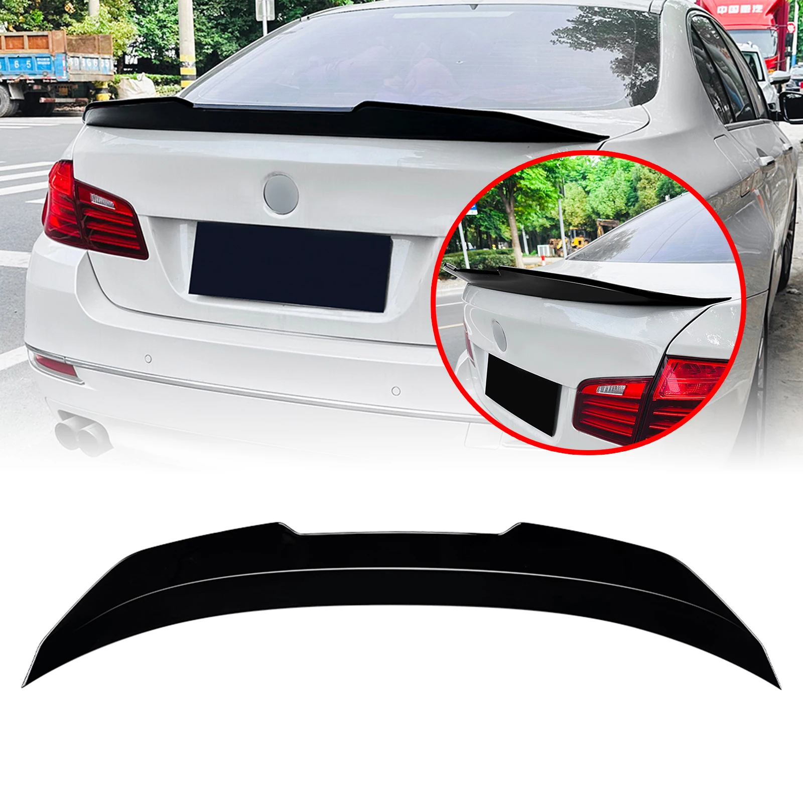 

For BMW 5 Series F10 F18 M5 520i 525i 528i 530i 535i 2011-2017 PSM Style Rear Trunk Lid Spoiler Wing Tail Tailgate Splitter Lip