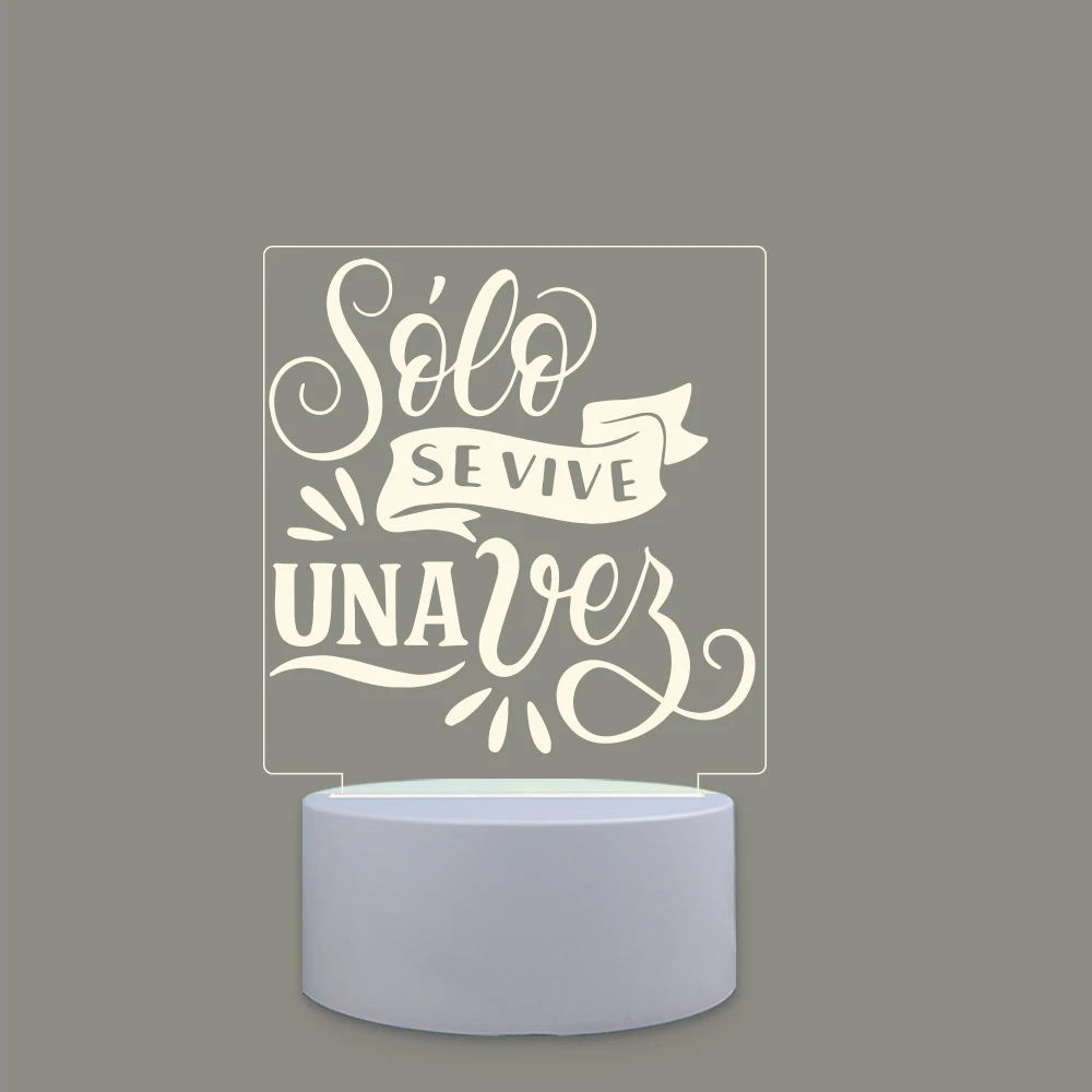 NEW motivational sentence Bedroom Night Lights Usb Powered & Battery Operated Optical Illusion Table Lamp With Remote Control
