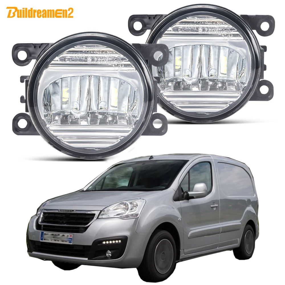 2 X 30W Car Front Fog Light Assembly 3000LM LED External Fog Daytime Running Lamp DRL For Peugeot Partner Box Body MPV 2012-2022