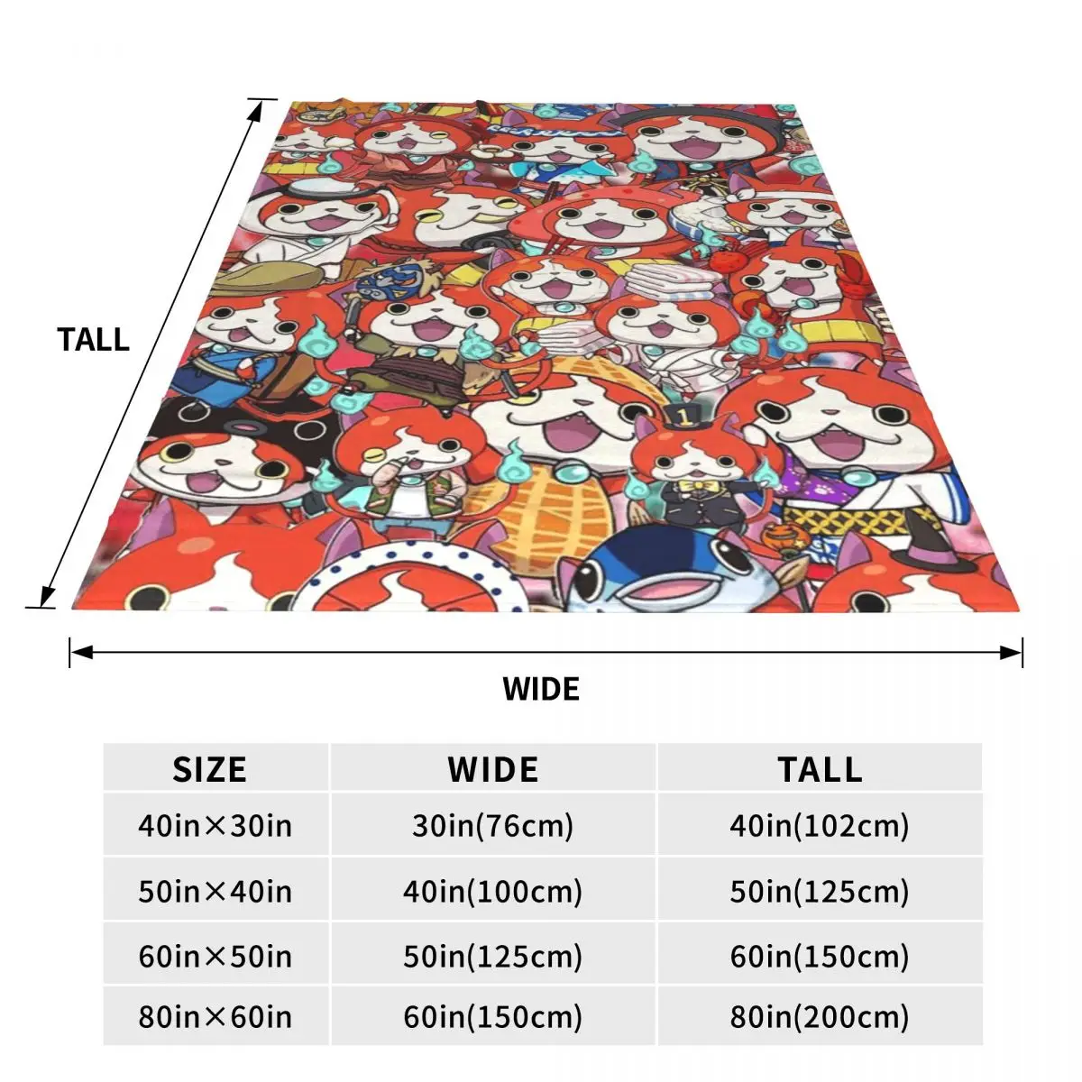 Yokai Watch Jibanyan 2 Blankets Soft Warm Flannel Throw Blanket Cover for Bed Travel Home Couch