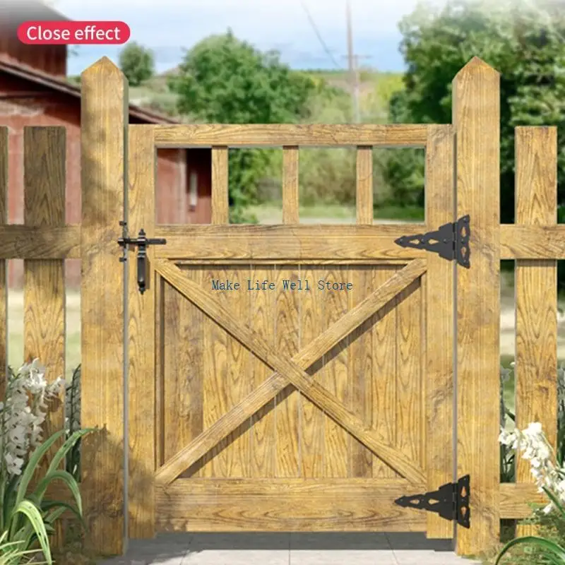 Outdoor Fence Gate Lock Auto Locking Gate Latches Heavy Duty Latches Iron Security Lock Door Hardware for Wood Fence