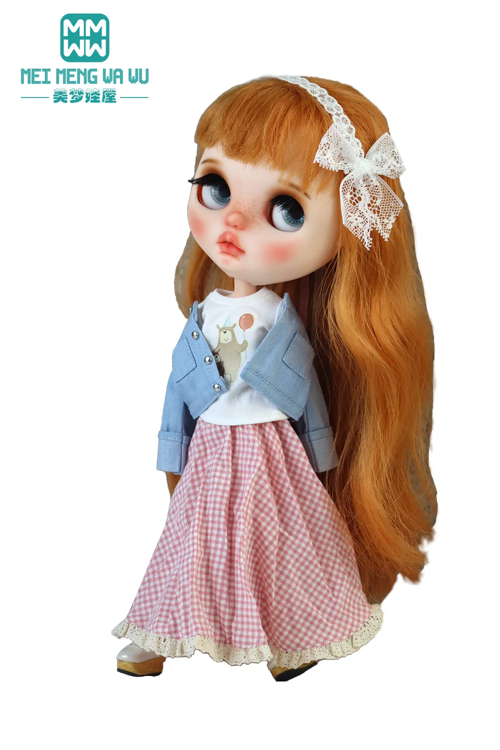 

Clothes for doll Fashionable plaid maxi skirt Fits 28cm Blyth Azone OB22 OB24 Girl Gift