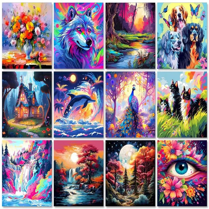 RUOPOTY Frame Diy Paint By Numbers Kits For Adults Eyes Figure Picture Acrylic Paint On Canvas With Numbers Diy Gift 40x50cm