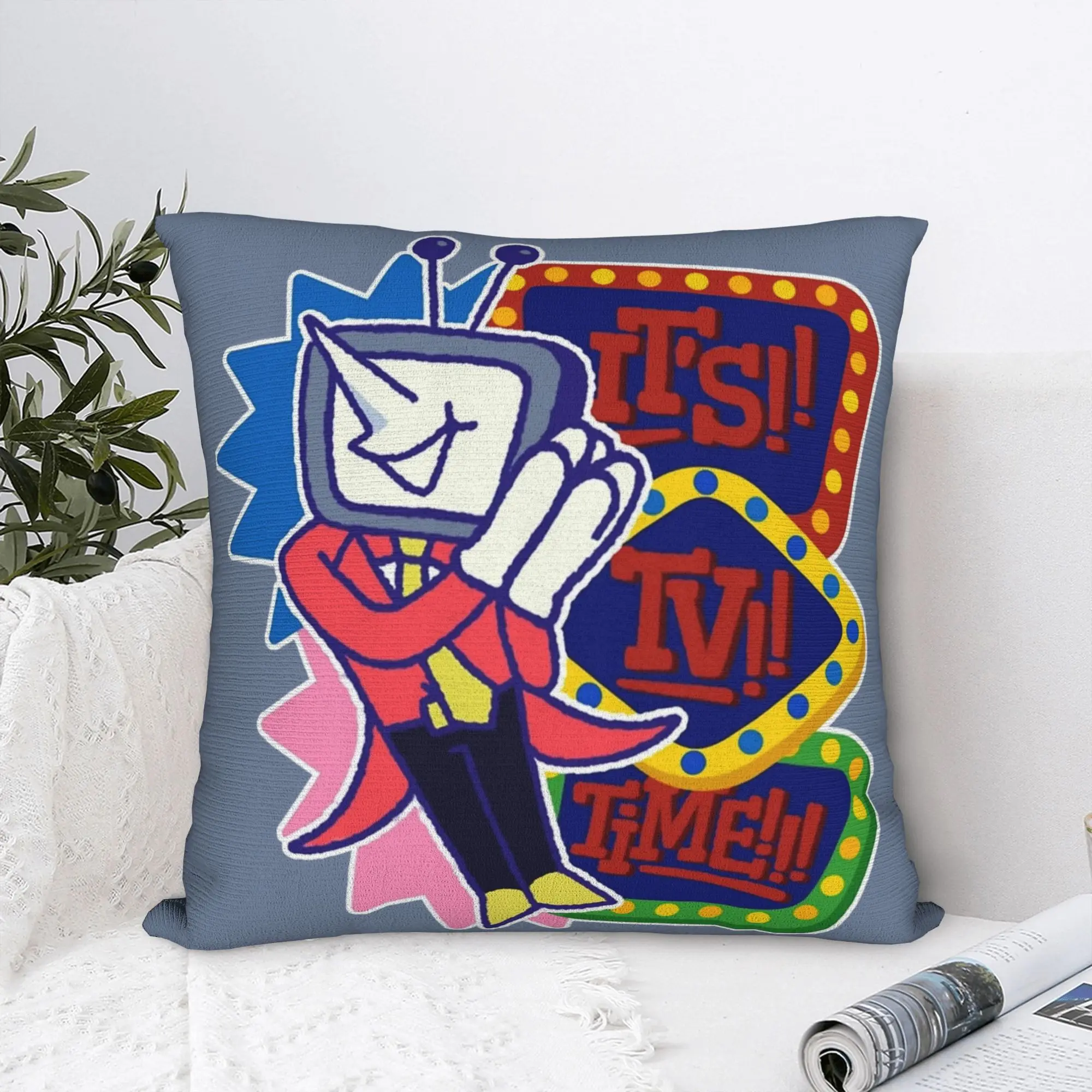 Es la hora de televisión Mr Tenna Deltarune funda de almohada suave funda de cojín de poliéster decoración espectáculo energético funda de almohada al por mayor 40*40cm