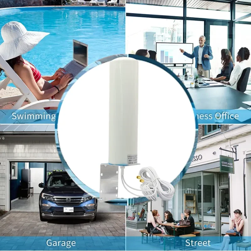 2*2 Cable TS9 SMA RPSM Male  4G LTE 3G GSM IP67 Mimo Outdoor Waterproof Aerial 28dbi Omni WiFi Router Antenna for Wireless