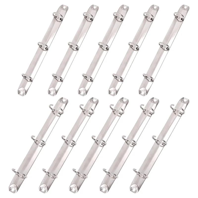 10Pcs A5 โน้ตบุ๊ค 3-Ring Binder กลไกตัวอักษรขนาดหลุม 20 มม.โลหะหลวม Leaf Binders กระดูกสันหลัง-หวี